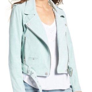 Blank NYC Mint Green Suede Jacket, XS REAL SUEDE